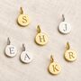 Sterling Silver Or Gold Initial Letter Disc Charms, thumbnail 1 of 5