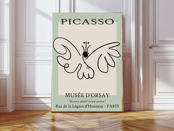 Picasso Butterfly Line Drawing Art Print, 4 of 4