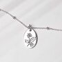 Sterling Silver December Birth Flower Necklace, thumbnail 2 of 8