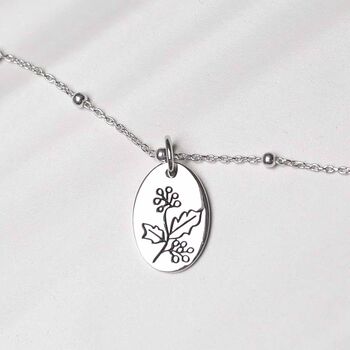 Sterling Silver December Birth Flower Necklace, 2 of 8