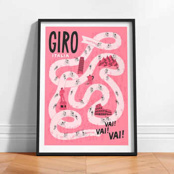 Grand Tours Cycling Art, Giro Poster, Gift For Cyclist, 5 of 8