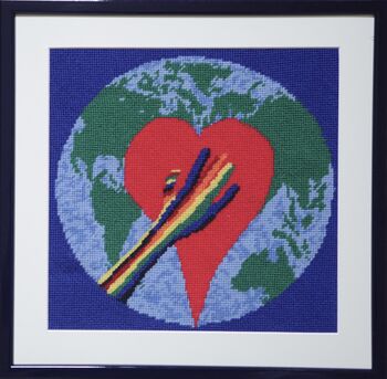 'All Our Hearts Beat As One’ Needlepoint Canvas Kit, 4 of 9
