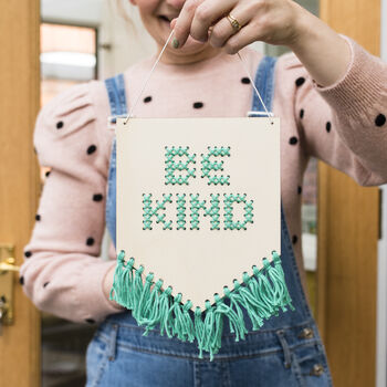 Be Kind Tasseled Embroidery Board Kit, 4 of 12