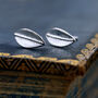 Sterling Silver Leaf Stud Earrings, thumbnail 1 of 6