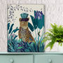 Tropical Leopard In Blue Art Print, Framed Or Unframed, thumbnail 5 of 5