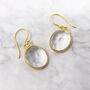 18ct Gold Plated White Topaz Wire Drop Earrings, thumbnail 1 of 4