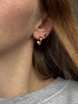 Gold Vermeil Organic Hoops, 3 of 4