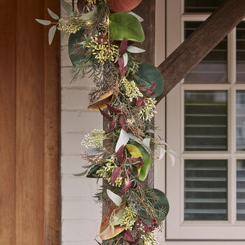 Pre Lit Autumn And Christmas Wreath And Garland, 2 of 5