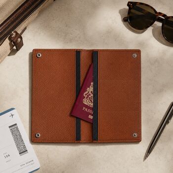 Personalised Pebble Grain Leather Travel Wallet Father's Day Gift For Him, 4 of 11