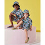 Safari Boys Cotton Shirt, Shorts And Hat Set, thumbnail 1 of 3