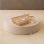 Handmade Frosted Glass Cigar Ashtray With Gold Pattern, thumbnail 1 of 8