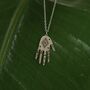 Silver Hand Pendant Necklace Protection Jewelry, thumbnail 1 of 5