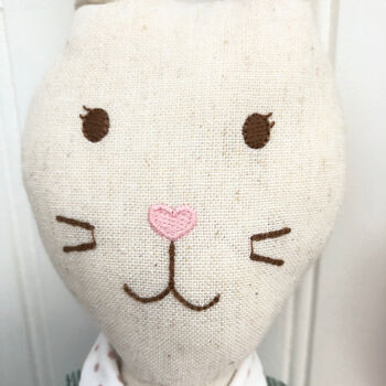 Personalised Linen Rabbit Soft Toy, 3 of 4