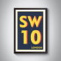 Sw10 Chelsea London Postcode Typography Print, thumbnail 5 of 10