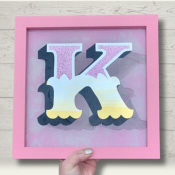 Gold Typography Wall Art 'Circus Letter K' Pink, 2 of 7