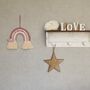Pink Sparkle Wall Hanging, Macrame Rainbow Personalised, thumbnail 7 of 11