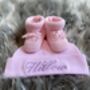 Personalised Newborn Hat And Booties Gift Set, thumbnail 1 of 7