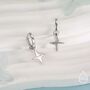Sterling Silver Chunky Star Huggie Hoop Earrings, thumbnail 5 of 11