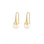 Gold Plated Tear Drop Imitation Pearl Earrings, thumbnail 2 of 5