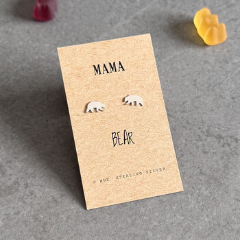 Mama Bear Earrings In Sterling Silver, 2 of 10
