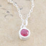 Ruby July Birthstone Sterling Silver Necklace, thumbnail 1 of 3