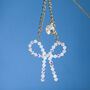 Bag Charm, Handmade Crystal Heart And Bow, thumbnail 1 of 3