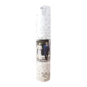 White Heart Biodegradable Wedding Confetti Cannon, 2 of 2