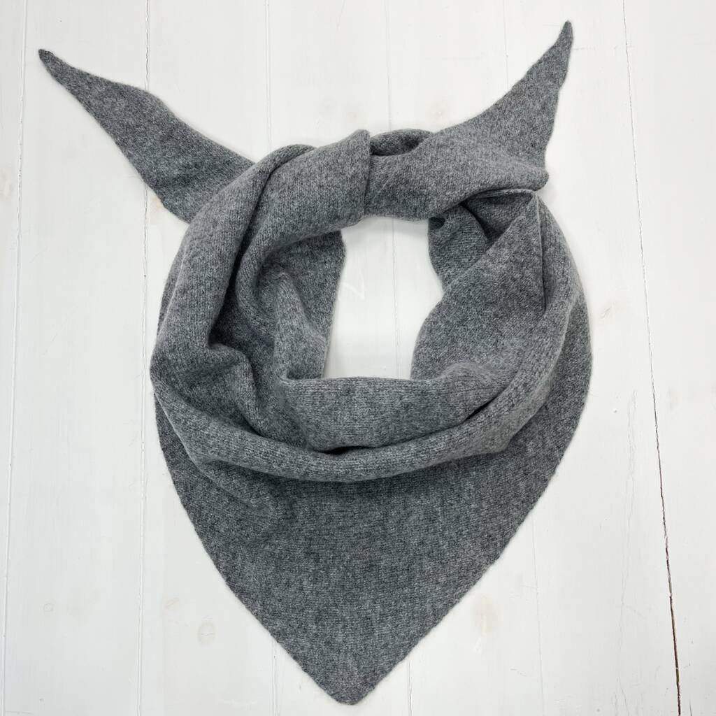 Lambswool Knitted Triangle Scarf, 1 of 12