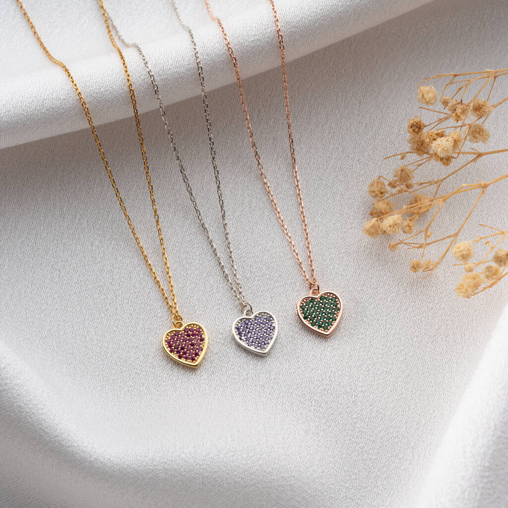 Heart Necklace With Birthstone, 1 of 10
