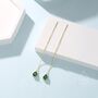 Sterling Silver Emerald Green Droplet Cz Threader Earrings, thumbnail 4 of 12