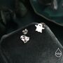 Mismatched Ghost Stud Earrings In Sterling Silver, thumbnail 4 of 12
