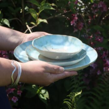 Handmade Ceramic Coastal Blue Side Plate, 4 of 4