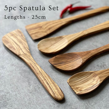 Olive Wood Spatula Or Utensil Set, 5 of 5