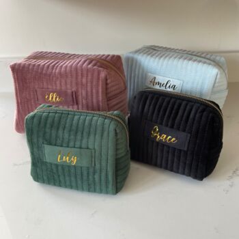 Personalised Soft Velvet Makeup Cosmetic Cube Bag, 8 of 11