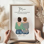 Personalised Mother And Daughter Portrait Print, thumbnail 1 of 5