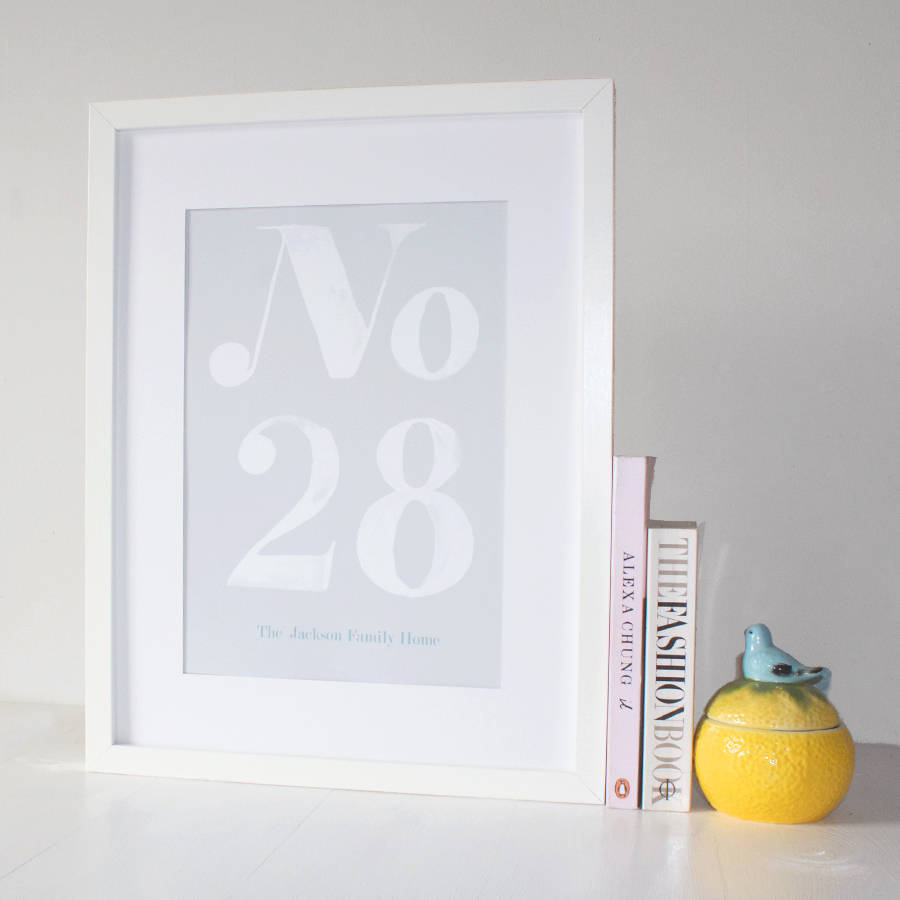 personalised house number print by eleanor bowmer notonthehighstreetcom