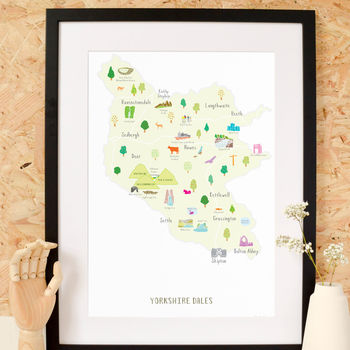 Map Of Yorkshire Dales National Park Art Print, 5 of 6