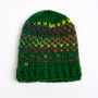 Ellie Easy Rainbow Forest Green Hat Knitting Kit, thumbnail 5 of 5
