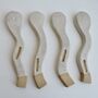 Handmade Oatmeal Wavy Pottery Serving Spoon, thumbnail 4 of 7