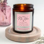 New Home Pink Boarder Personalised Candle, thumbnail 1 of 3