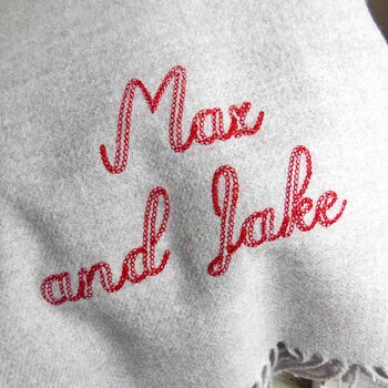 Cashmere Wool Personalised Red Scarf Christmas Gift, 2 of 8