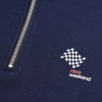 Race Weekend Navy Motorsport Half Zip Sweatshirt, 2 of 5