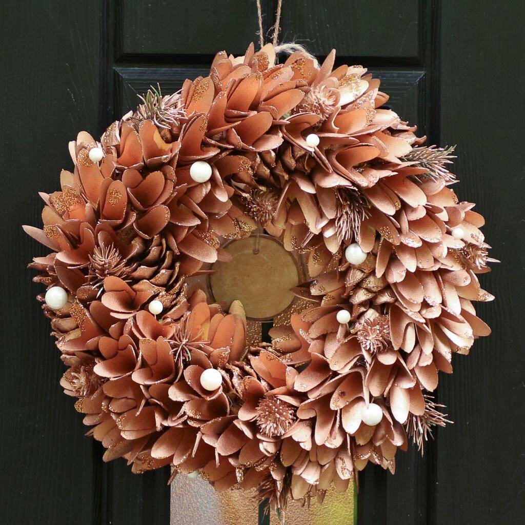 copper christmas door wreath hanger by dibor