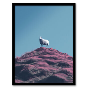 High On The Heather Sheep Scotland Blue Wall Art Print, 5 of 6