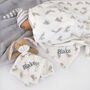 Personalised Unisex Bunny Comforter And Blanket Set, thumbnail 2 of 6