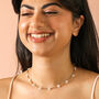 Gold Stainless Steel White Daisy Beaded Necklace, thumbnail 3 of 4