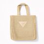 Personalised Triangle Straw And Faux Leather Tote Beach Bag, thumbnail 2 of 2