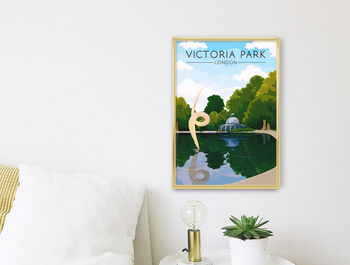 Victoria Park London Travel Poster Art Print, 3 of 7