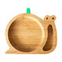 Bamboo Tableware Suction And Section Plate Snail Green, thumbnail 3 of 4