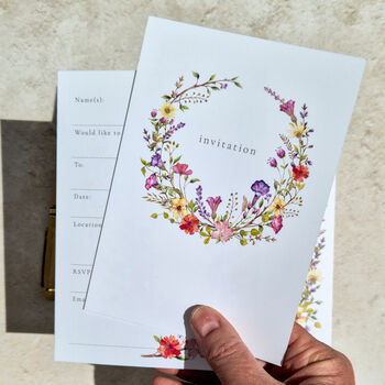 Delicate Flowers Ready To Write Invitations, 4 of 12
